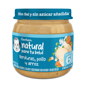 Gerber® Papilla Pollo con verduras y arroz Etapa 2, 113g Gerber® Papilla Pollo con verduras y arroz Etapa 2, 113g